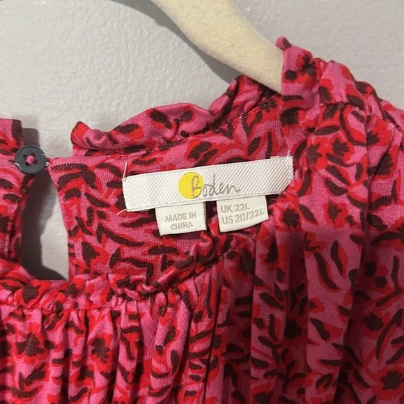 Boden Bright Pink Yoke Detail Jersey Knit Dress Sz 20 (US) - Picture 4 of 5